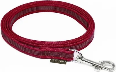 Produktbild von Mystique® Gummierte Leine 12mm ohne Handschlaufe Standard Karabiner weinrot 2m