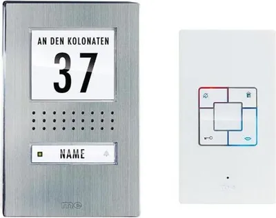 Immagine prodotto di m-e modern-electronics ADV 1141 Vistadoor citofono cablato set completo acciaio inox, bianco (41165)