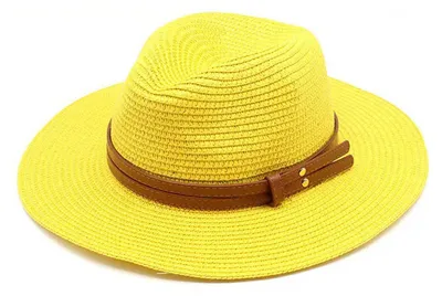 Produktbild von Sommer-Strohhut, faltbar, breite Krempe, Sonnenhut mit Kunstlederband, verstellbare Größe, leicht, für Outdoor-Reisen, UV-Schutz