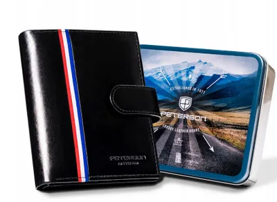 Obrázek produktu pro Peterson pánská kožená peněženka RFID černá 12,5x9,5 cm
