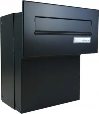 Produktbild von F-046 Durchwurfbriefkasten in RAL 9005 mit Namensschild