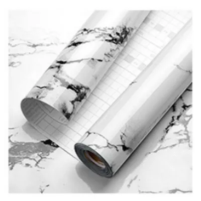 Produktbild von 1Stc selbstklebende Tapete,wasserdichte und feuchtigkeitsdicht,für Schlafzimmer/Wohnzi/Küche Dekoration Wallpaper,Schwarzes Steinmuster 60X300cm.