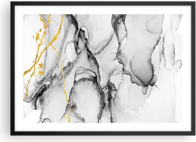 Produktbild von Gerahmtes Poster - Schwarzer Rahmen - Stein Abstraktion Kontrast - 70x50 cm - Wand Bild - Wanddeko - Wandbilder - Kunstposter - Wandposter - Bilderrahmen - Bilder - Kunstdruck - P2BAA70x50-4761