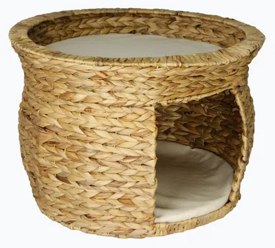 Produktbild von animal-design Katzenturm aus Wasserhyazinthe geflochten Katzenhöhle Katzenbett