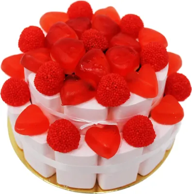 Produktbild von Fruchtgummi Hochzeitstorte Sweet Love 2 stöckige Geschenkidee 750g