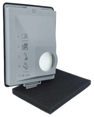 Produktbild von vhbw Feinfilter mit Vorfilter kompatibel mit Miele Boost CX1 Parquet, CX1 Cat & Dog PowerLine Staubsauger - Luftfilter Schwarz Grau Weiß