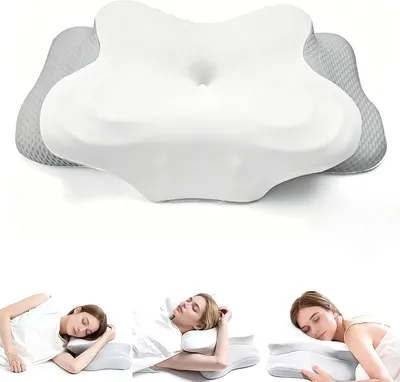 Obrázok produktu pre Vankúš z pamäťovej peny 62 x 37 cm, 9 až 14 cm, ortopedický vankúš na krk, pre spánok na boku