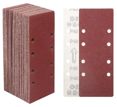 Obrázok produktu pre Brúsne papiere, rozmer 93 x 230 mm, zrniteľnosť 40, 30 kusov, vhodné na drevo, kov a farby