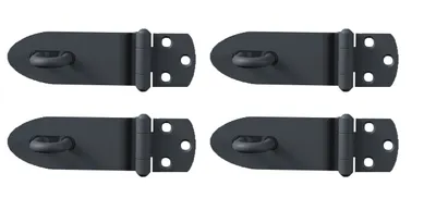 Image de Alberts 839260 loquet de sécurité Ovado, galvanisé, revêtement plastique gris graphite, taille 100 x 38 mm, set de 4 pièces