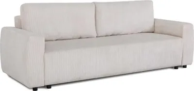 Image de Canapé-lit - 3 places - PHARELL - Velours beige - Espace de rangement - 231 x 84 x 91 cm