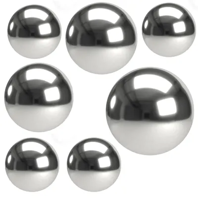Image de Ensemble de 7 boules miroir en argent, et de boules décoratives en acier inoxydable, pour la maison, le jardin et l'étang