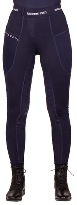 Produktbild von QHP Damen Reithose Reitlegging Jady Halbbesatz Navy FS/23, Größe:34