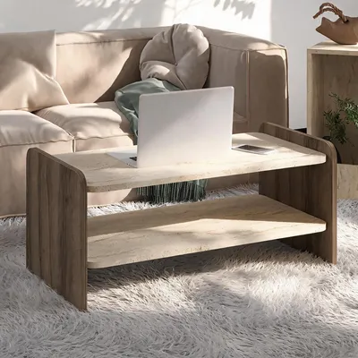 Obrázok produktu pre Skye Decor, konferenčný stolík (3-dielny), farba: tmavý dub (Sapphire Oak), materiál: 100% melamín | 100% melamínová povrchová úprava na drevotrieske