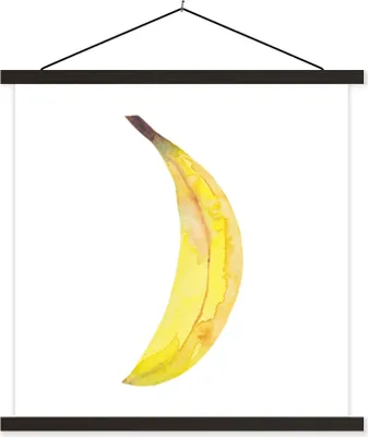 Produktbild von MuchoWow® Textilposter Banane - Aquarell - Weiß 40x40 cm mit schwarzem Rahmen - Fotos