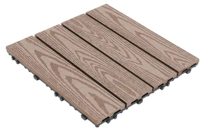 Produktbild von Verbunddeckfliesen, langlebiges WPC-Material, einfache Installation, Braun