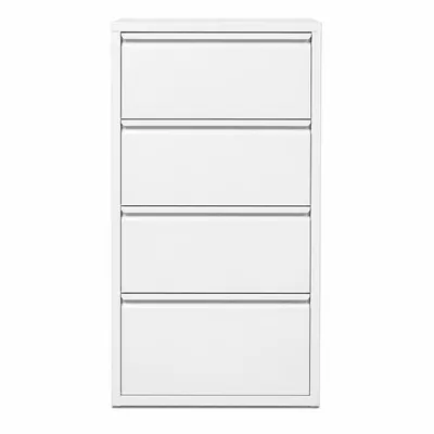 Produktbild von Alveon Schuhkipper Metall 4 Klappen schmal 51 x 15 x 141 cm - Weiß