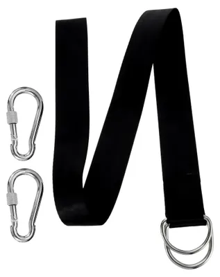 Produktbild von Befestigungsset für Hängematten aus Polyester mit stabilen Legierungsringen, baumschonend und hohe Tragfähigkeit für Camping, Wandern, Garten und Indoor-Hängesessel