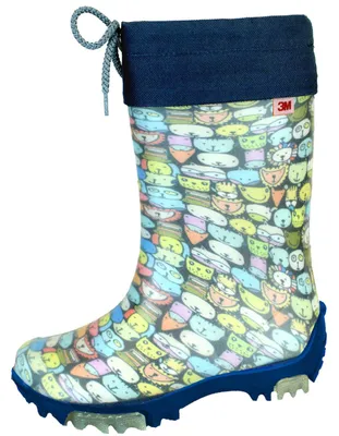 Produktbild von Bockstiegel Kinder Gummistiefel Leon Transparent mit Innenstrumpf mit Tierköpfen-Print - Regenstiefel für Mädchen und Jungen in Transparent-Multi Größe 24-25