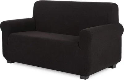 Productafbeelding van Rekbare bankhoes, stretchbankhoezen, elastische meubelbeschermer, jacquard sofaovertrek (2-zits, zwart)