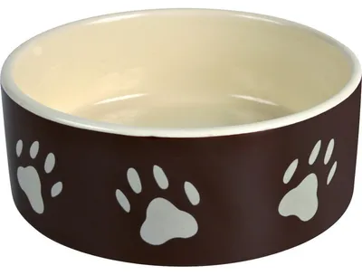 Obrázek produktu pro Miska keramická pes s béž.tlapkami Hnědá 0,3l 12cm TR