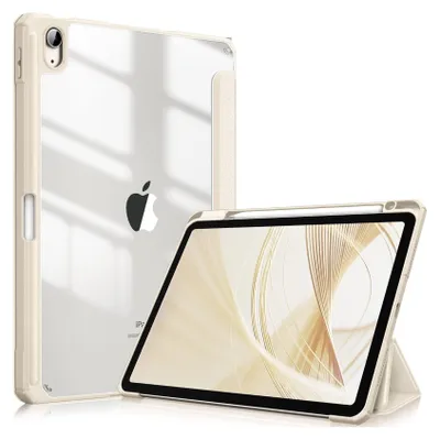 Produktbild von Fintie Hybrid Hülle für iPad Air 11 Zoll M4/M3/M2 (2026/2025/2024), iPad Air 5./4. Gen (2022/2020) 10,9 Zoll, mit Stifthalter, stoßfeste Schutzhülle mit transparenter Hartschale, Starlight