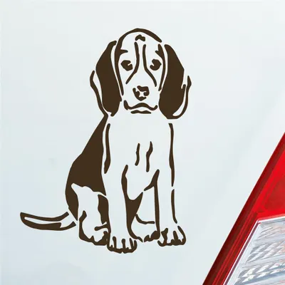 Produktbild von Auto Aufkleber Labrador Hund Dog Beagle Shepard 12x9 cm Braun Sticker Heckscheibenaufkleber