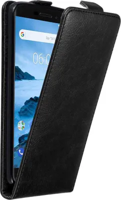 Produktbild von Cadorabo Hülle für Nokia 6.1 Schutz Hülle in Schwarz Flip Etui Handyhülle Case Cover