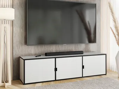 Produktbild von KierMoebel Tv Schrank LUNO 3, Modern Lowboard Weiß 156,4x42x38,8 cm