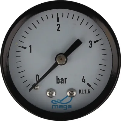 Produktbild von MEGA Druckmanometer 0 - 4 bar - 1/4 Zoll Anschluss nach hinten Axial Ø 50 mm