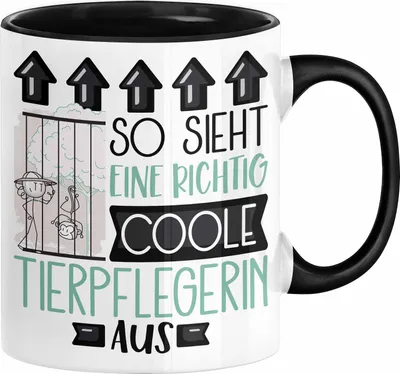 Produktbild von Tierpflegerin Geschenk Tasse Lustig Geschenkidee für Tierpflegerin Geburtstag So Sieht Eine Richtig Coole Tierpflegerin Aus Frauen Spruch (Schwarz)