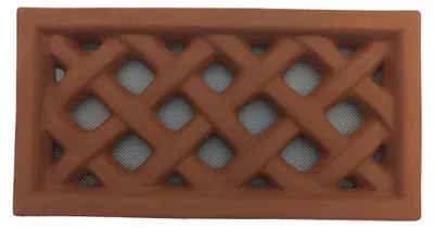 Image de Grille d'aération rectangulaire terre cuite - 13x24 cm (rouge)