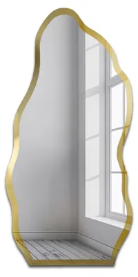 Zdjęcie produktu dla Alfaram Lustro nieregularne AURO SHINE II w ramie lustrzanej złoty połysk 50x108