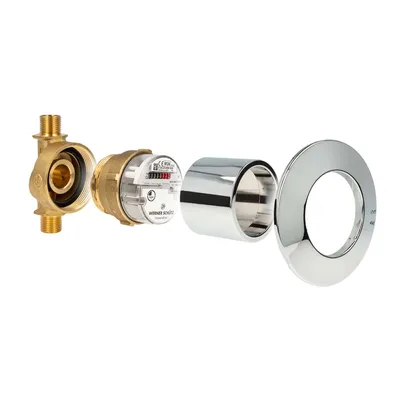 Produktbild von Unterputz Wasserzähler Komplett-SET, Kaltwasser, Zählergehäuse 3/4 Zoll AG, Kombirosette 2-teilig