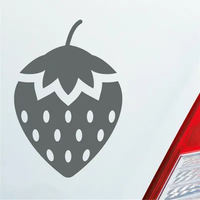 Produktbild von Auto Aufkleber Erdbeere Frucht Beere dominant sm Devot Domina 9,5x14 cm Grau Sticker Heckscheibenaufkleber