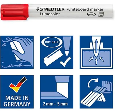 Zdjęcie produktu dla Staedtler 351 B-2, 1 szt., Czerwony, Biały, Polipropylen (PP), 2 mm, 5 mm