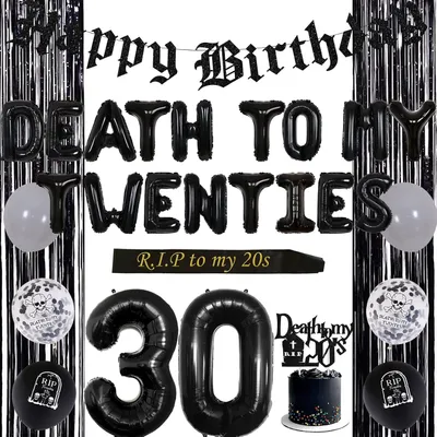Imagen del producto de Decoración para cumpleaños número 30, color , incluye globos y guirnalda, ideal para celebraciones