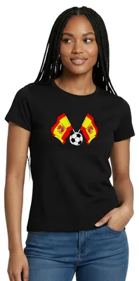 Produktbild von Spreadshirt Spanien Flaggen | Spanien Fußball Frauen T-Shirt, S, Schwarz