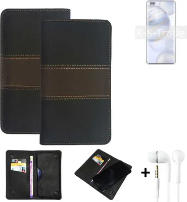 Produktbild von K-S-Trade Handyhülle + Kopfhörer kompatibel mit Huawei Honor 30 Pro+ Schutzhülle Walletcase Bookstyle Tasche Schutz Case Hülle Wallet Cover