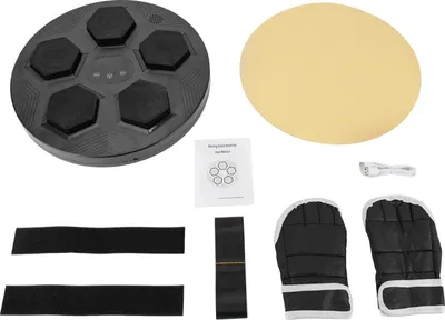 Obrázek produktu pro Inteligentní boxerský stroj pro děti - tréninkový boxovací stroj - LED osvětlení - přehrávání hudby přes Bluetooth - interaktivní cíl pro úder - včetně boxerových rukavic - červený