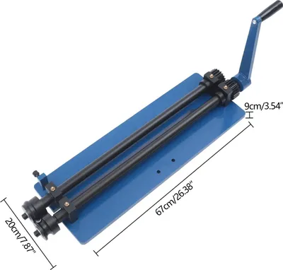Produktbild von Sickenmaschine für Blech - Manuelle Bördelmaschine - 460 mm Ausladung - 1,2 mm Blechstärke - 6 Walzensätze (4/6/7,5 + 1,5/3/6 mm) - Tischmontage - Blau