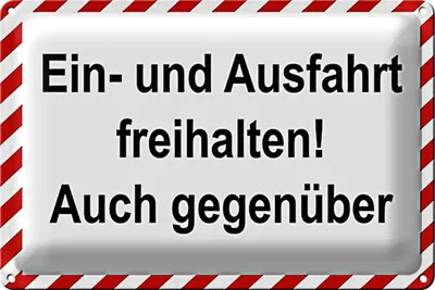 Produktbild von Blechschild Parken 18x12cm Ein-und Ausfahrt freihalten