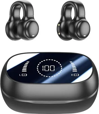 TWS Wireless Earbuds Bluetooth 5.3 Knochenleitungskopfhörer Ohrclip-Design In-Ear-Kopfhörer Sport-Ohrhörer LED