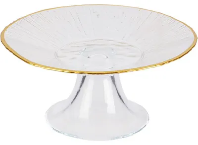 Produktbild von Kuchenständer aus Glas auf vergoldetem Fuß, 15,5 cm