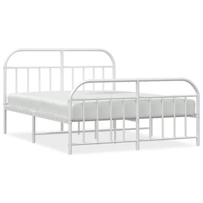 Immagine prodotto di vidaXL Struttura letto con testiera e pediera in metallo bianco 150x200 cm