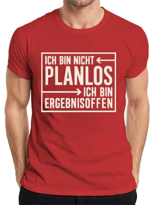 Produktbild von Ich bin nicht planlos Ergebnisoffen lustiger Spruch Geschenk Herren T-Shirt, Rot, XXL