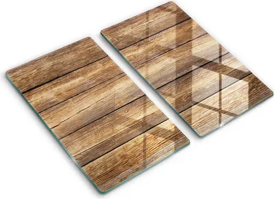 Produktbild von Glasschneideplatte - Herdabdeckplatte - 2x30x52 cm -Schneidebrett - Spritzschutz -Holzstrukturplatten