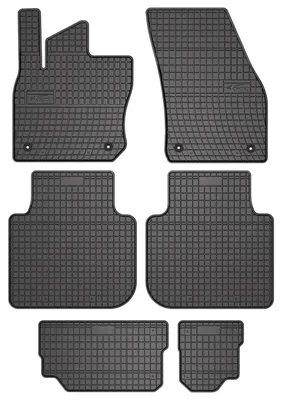 Image de Tapis de sol en caoutchouc pour Volkswagen Tayron 2024- (SUV) – 6 pièces, noirs, sur mesure