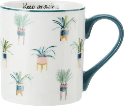 Produktbild von Mikasa Tasse de Porzellan, modernes Design de Pflanzen, 280 ml, wiederverwendbar, mikrowellenfest
