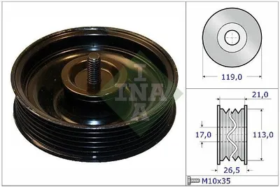 Produktbild von INA 532 0695 10 Umlenkrolle Keilrippenriemen für HYUNDAI Tucson (TL, TLE) für KIA SPORTAGE (SL)