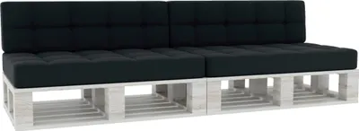 Obrázok produktu pre Paletové vankúše, paletové vankúšiky sedák operadlo prešívané PFG 2xSet (sedák 120x80 + operadlo 120x40), čierna)